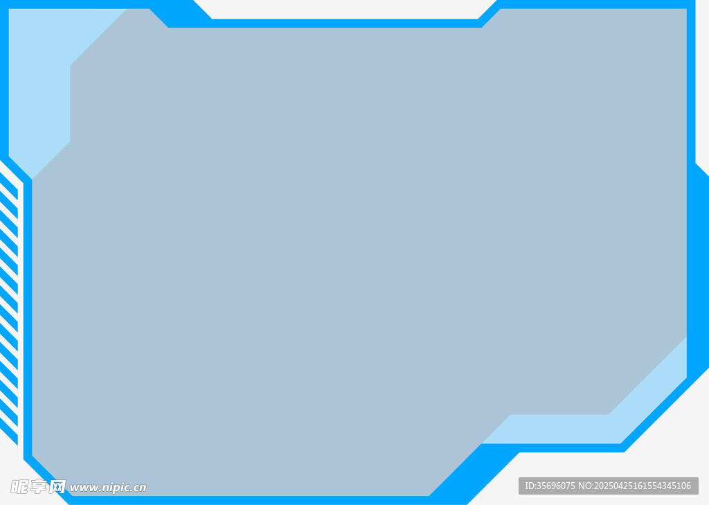 蓝色科技风边框背景图