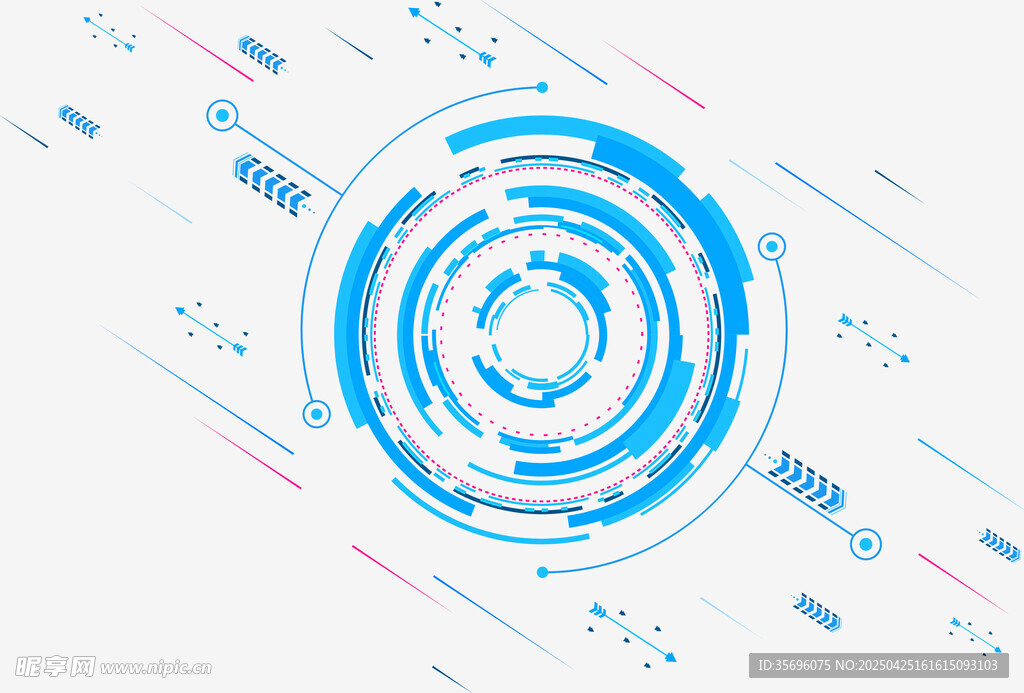 科技感蓝色环形数据元素