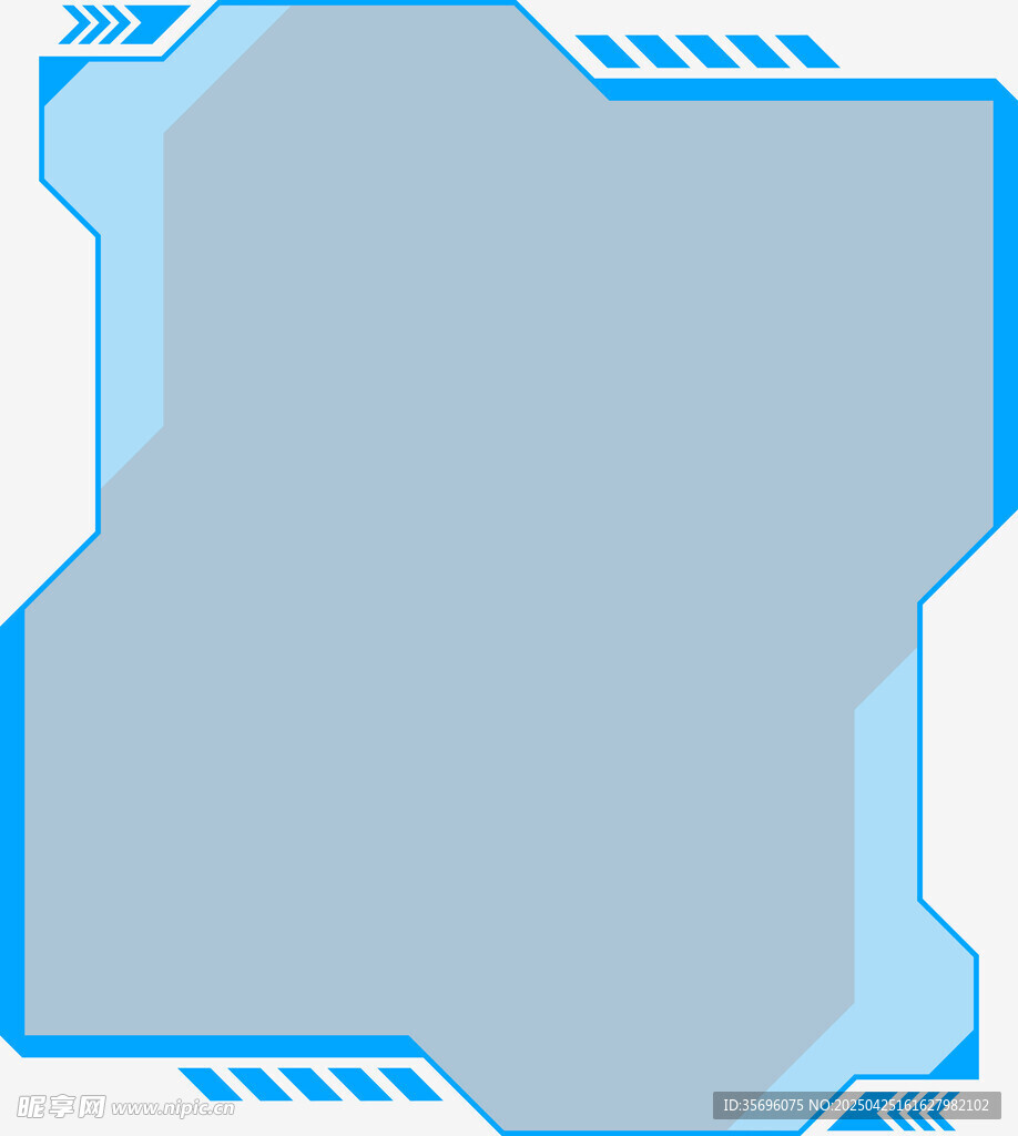 蓝色科技风边框背景图
