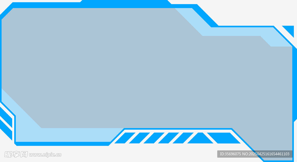 蓝色科技风边框设计元素