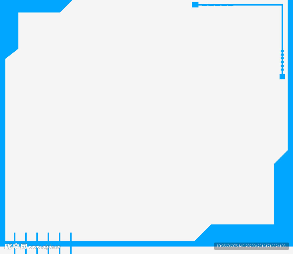 蓝色科技风边框设计元素