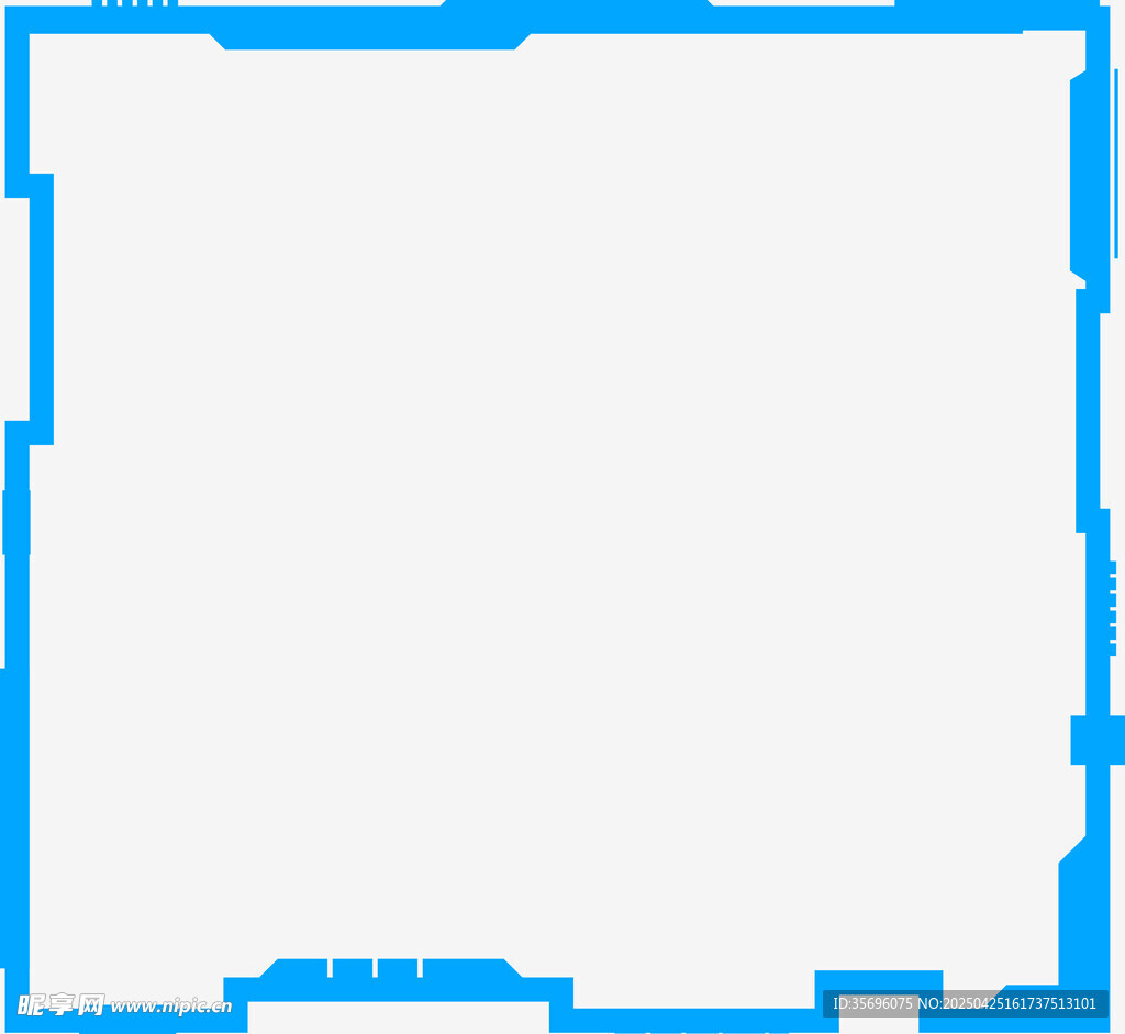蓝色边框空白图片模板