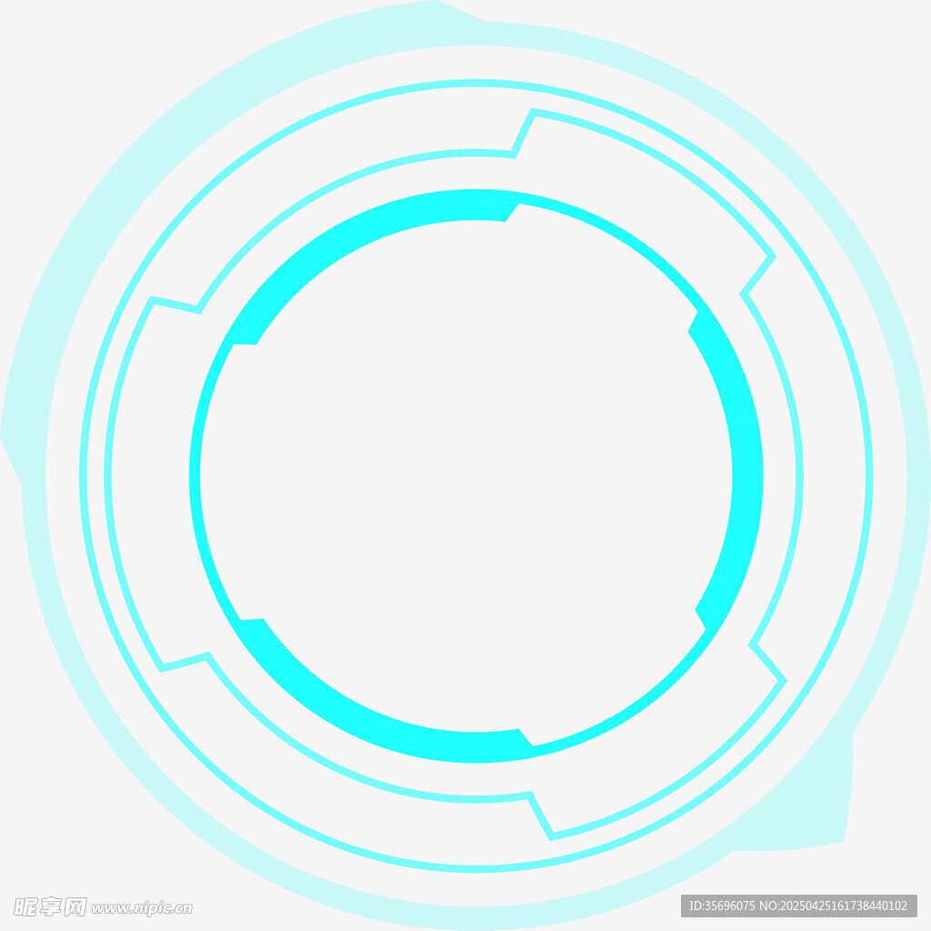 科技感蓝色圆形边框元素