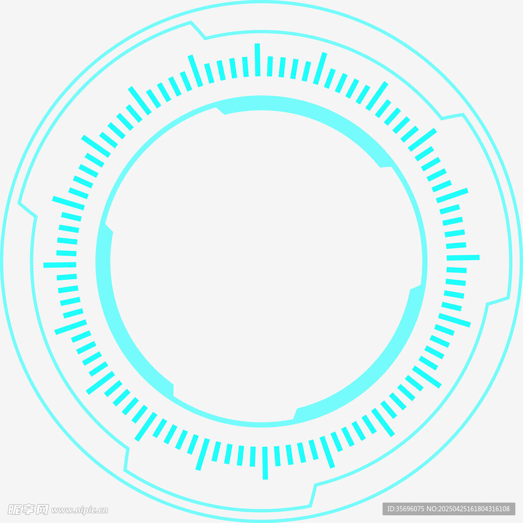 科技感蓝色圆形边框元素