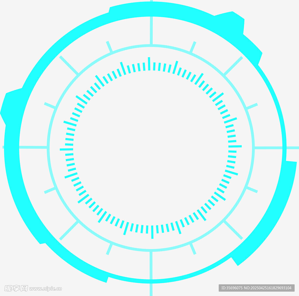 科技感蓝色圆形界面元素