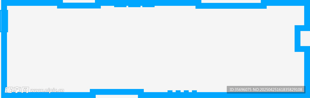 蓝色简约边框空白图片