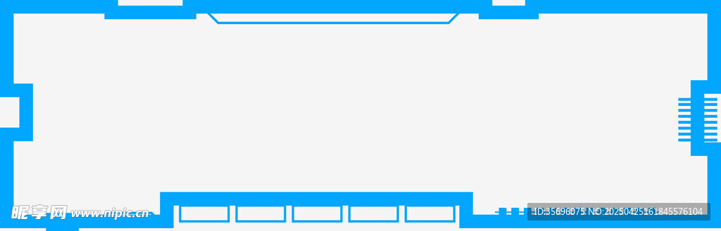 蓝色边框简约图案设计