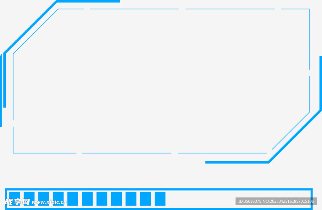 简约蓝色科技风边框元素