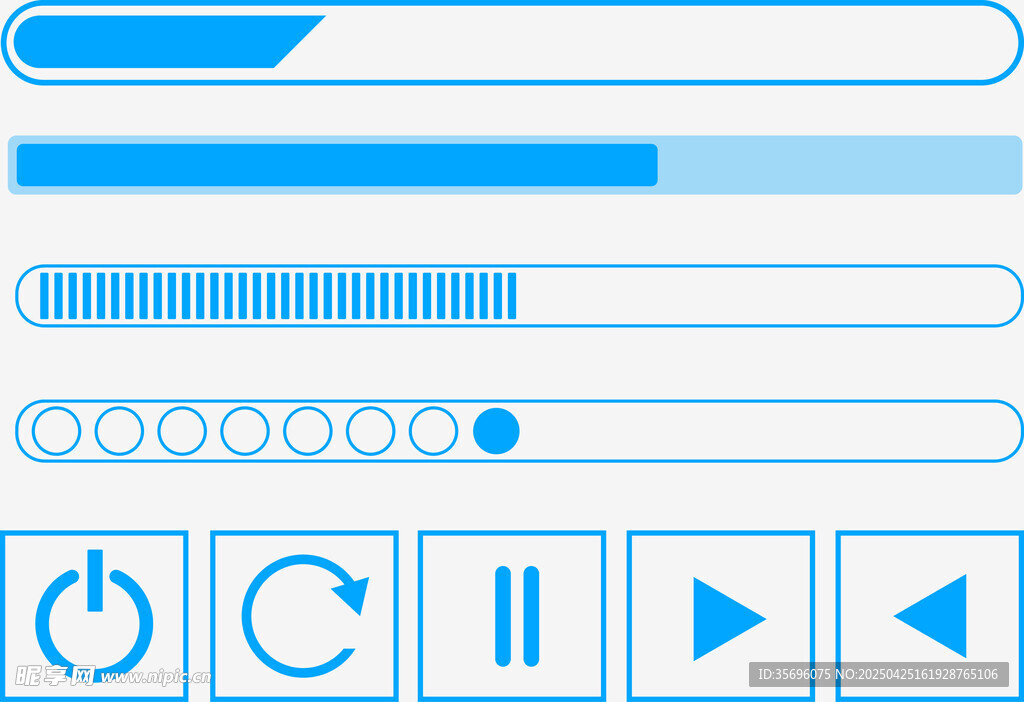 简洁UI交互按钮元素集