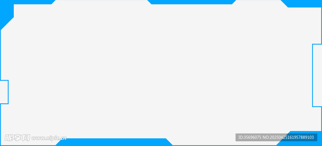 简约蓝白几何边框图案