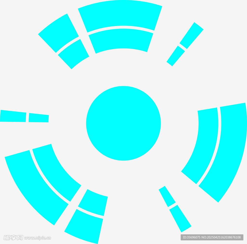 蓝绿色几何圆形图案设计