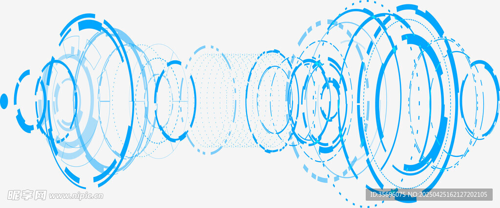 蓝色渐变环形线条图案