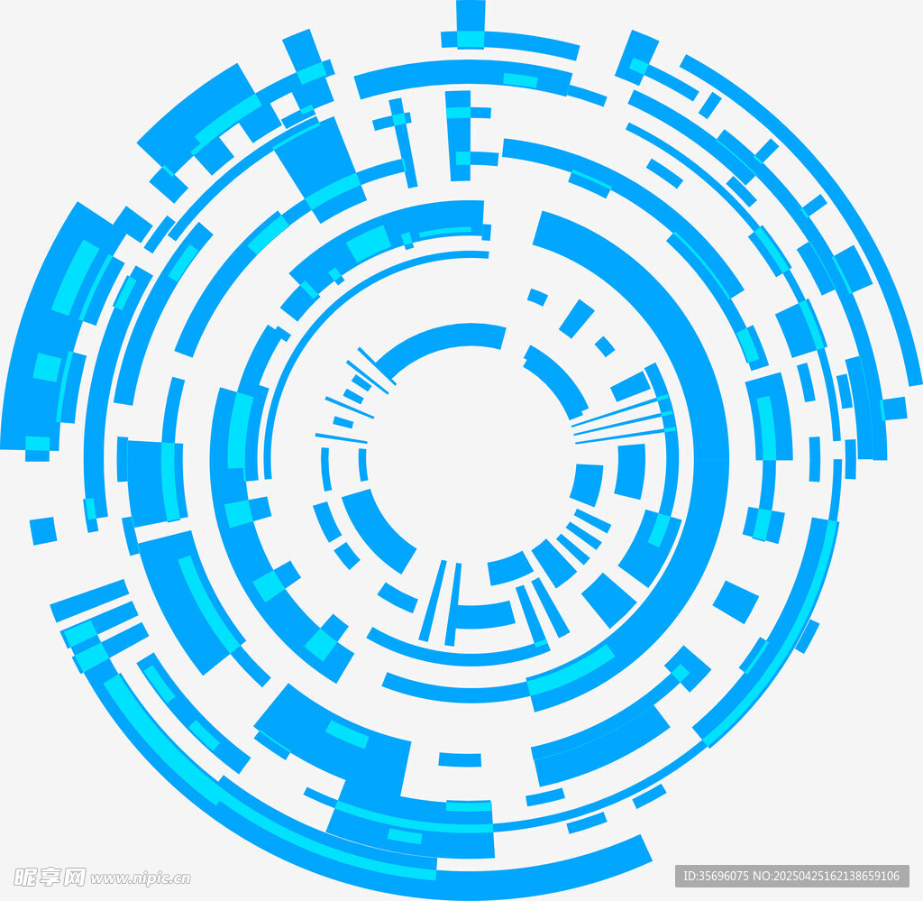 科技感蓝色圆形几何图案