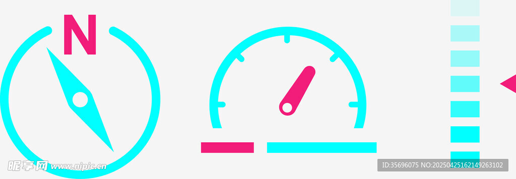 仪表盘与指南针图标展示