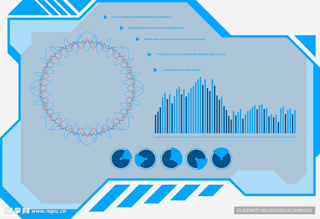 科技风数据图表界面元素