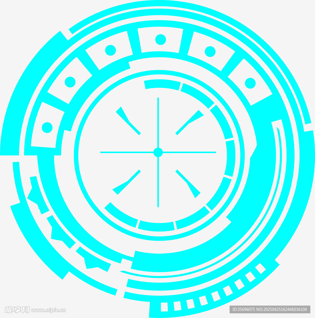 科技感蓝色圆形界面元素