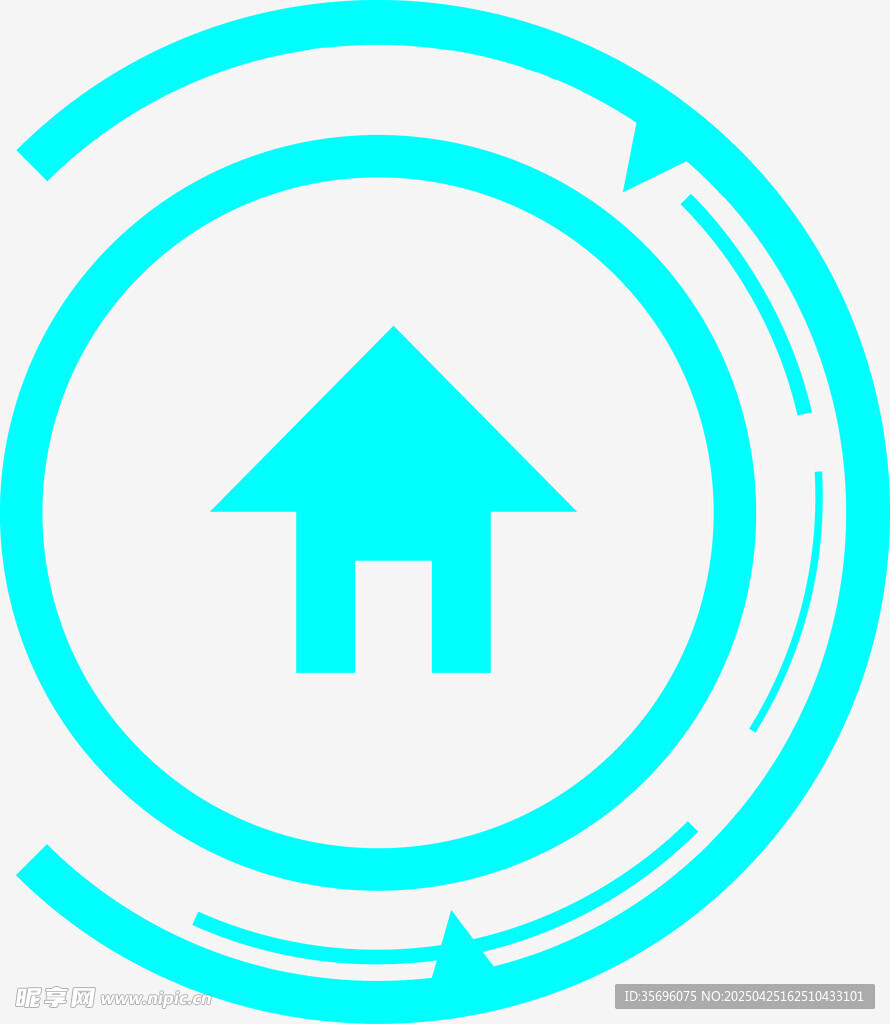 循环箭头中的房屋图标