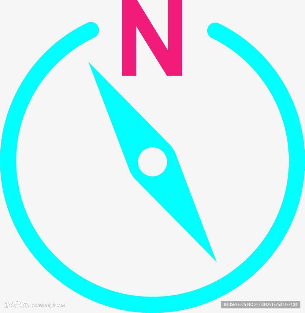 蓝色指南针图标