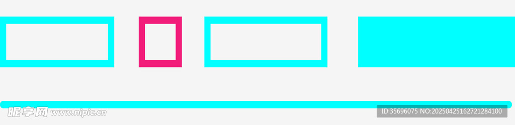 蓝底红框条纹图案