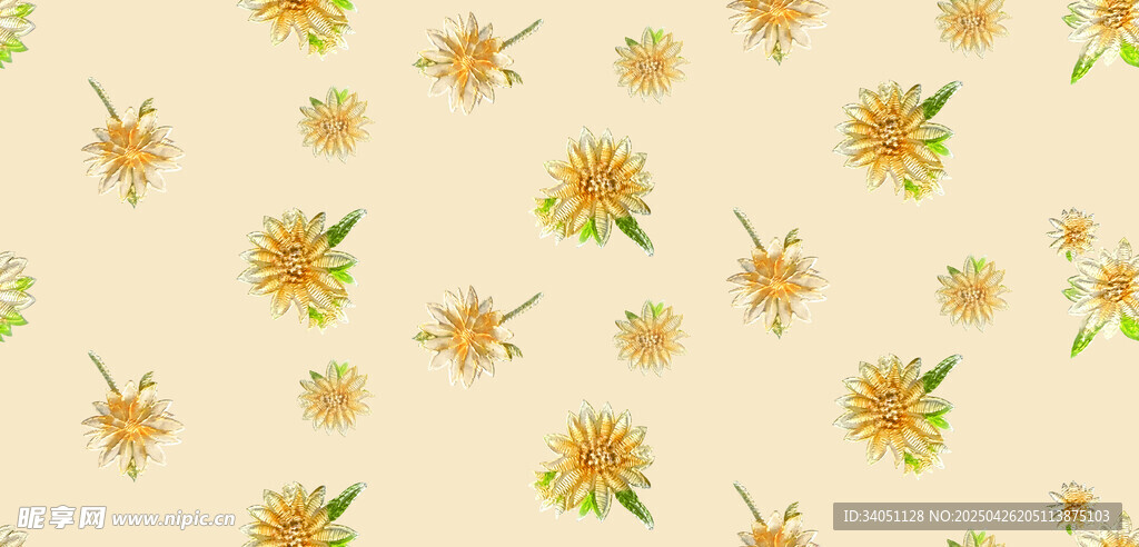 小黄花花卉图案背景图