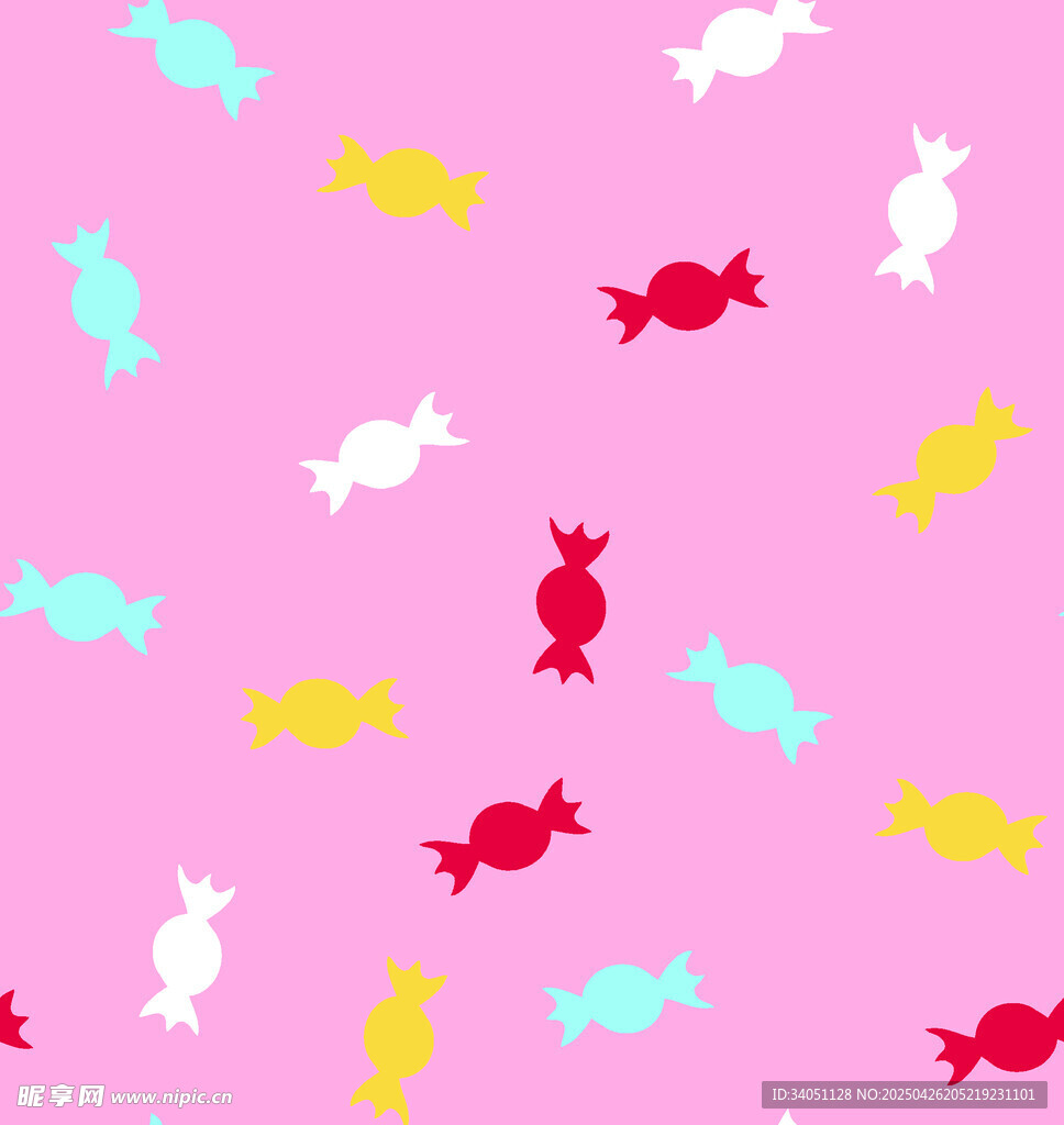 粉色背景多彩糖果图案