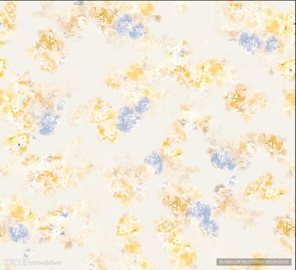 扎染淡雅花卉图案背景纹理