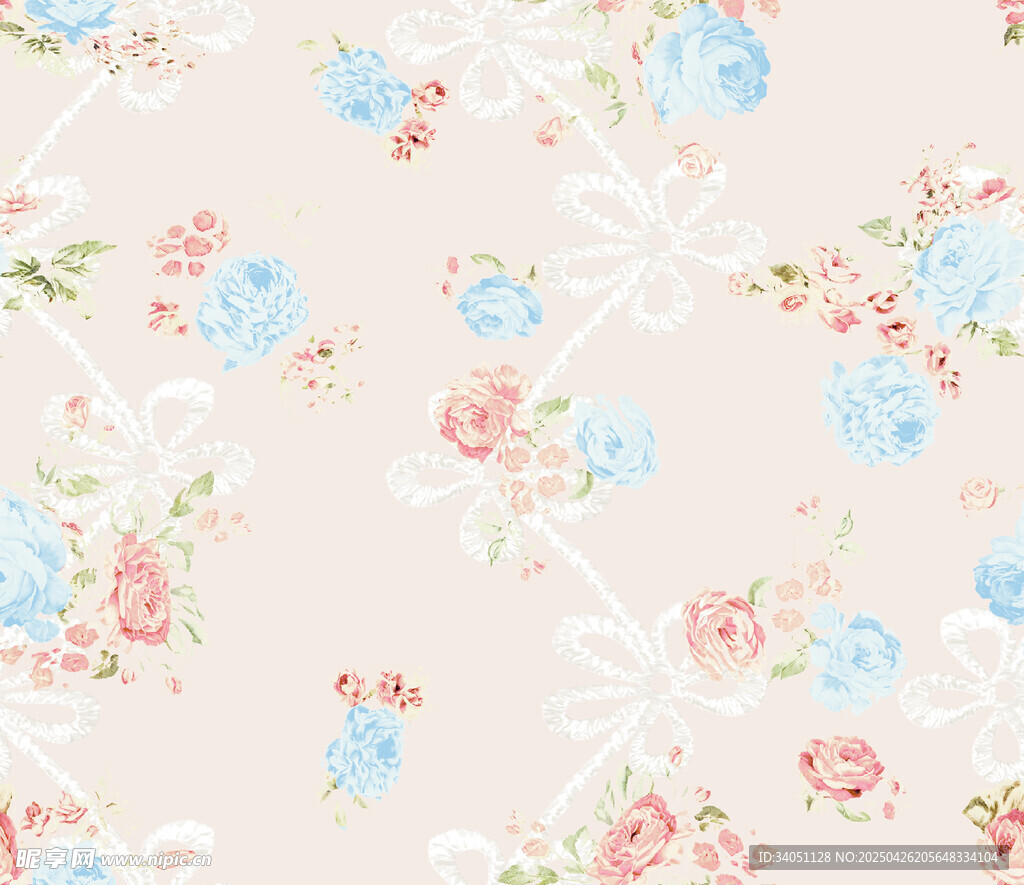 淡雅花卉图案背景纹理