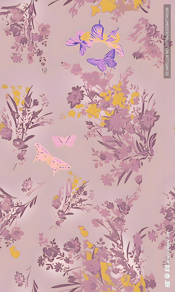 淡紫色花卉植物图案纹理