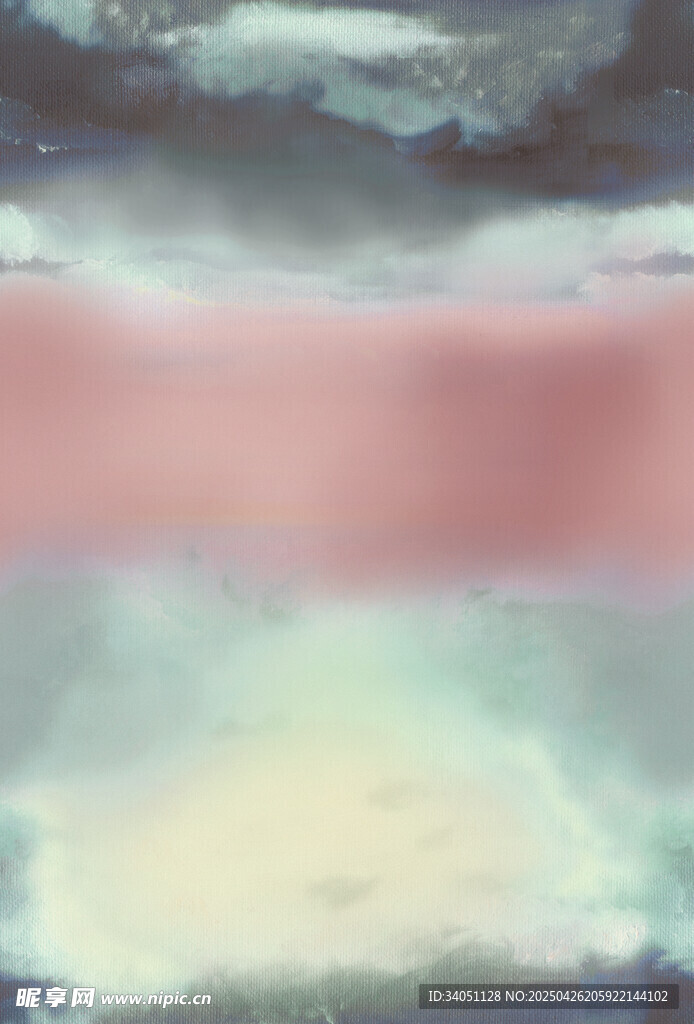 梦幻渐变天空水彩画