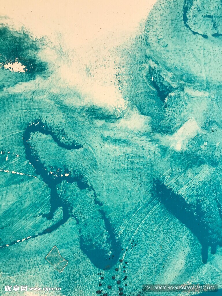 梦幻蓝绿抽象水彩纹理