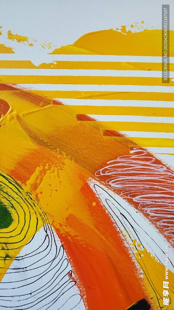抽象多彩条纹艺术画作