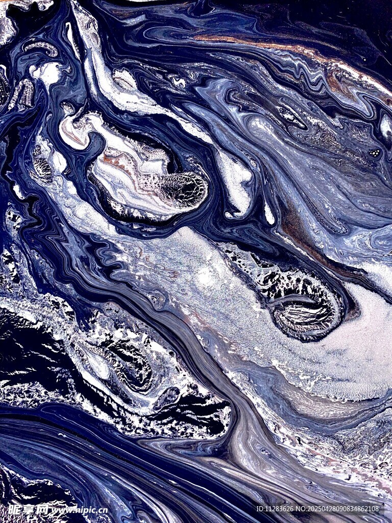 梦幻蓝白流体艺术纹理