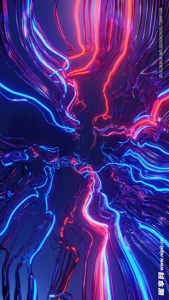 炫彩霓虹抽象光影图案