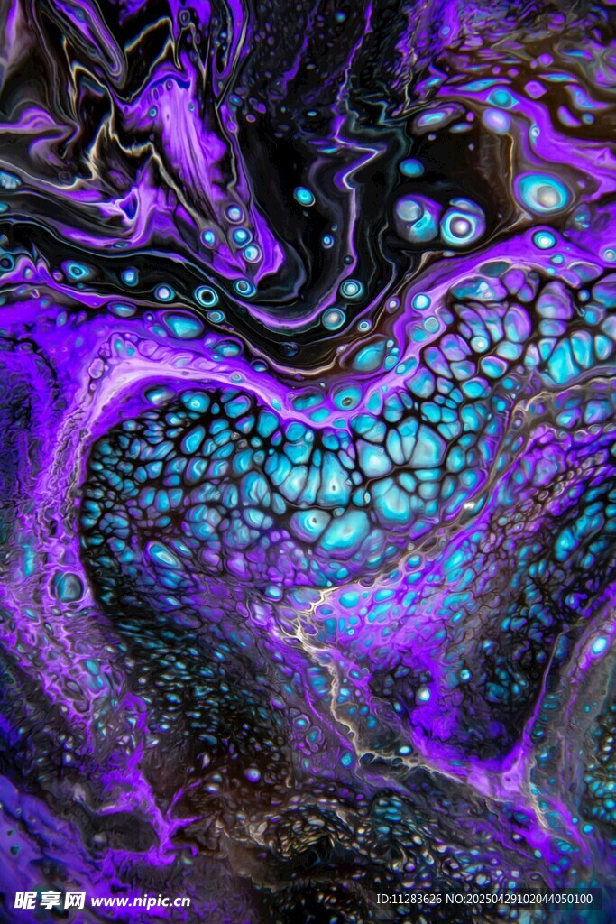 梦幻紫蓝流体艺术纹理