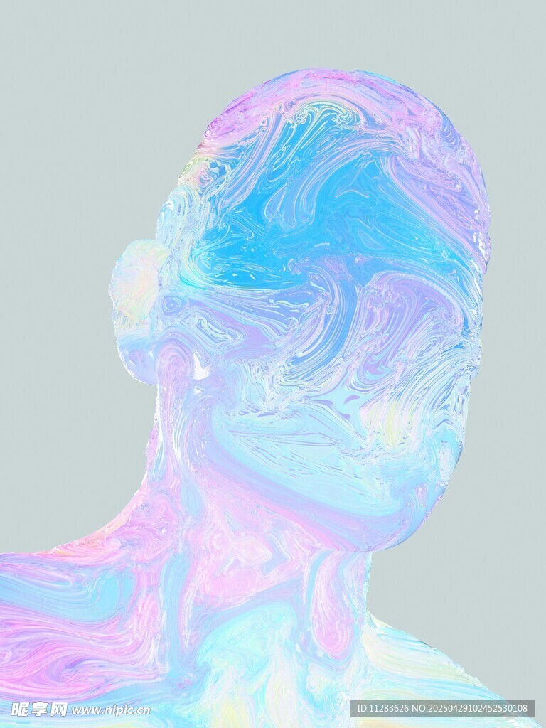 梦幻色彩抽象人物头像