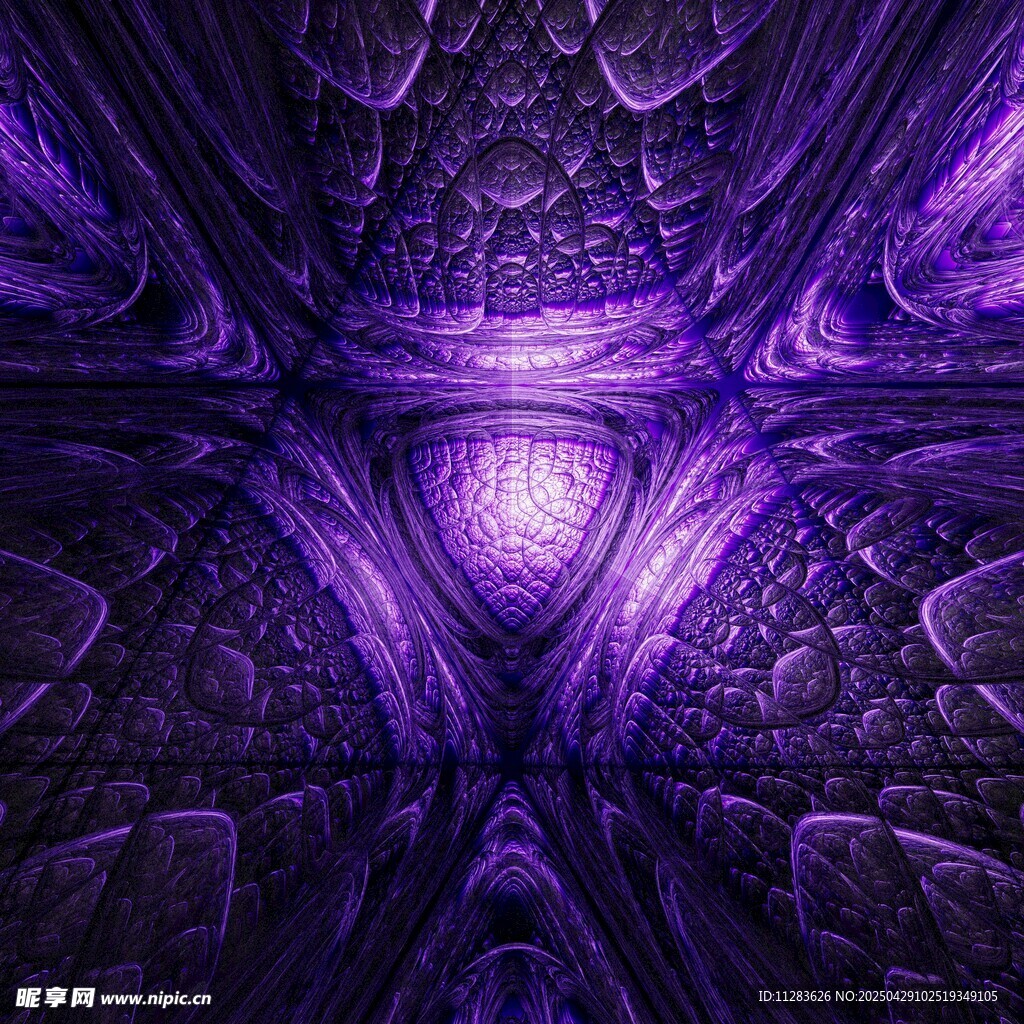 梦幻紫色分形艺术图案