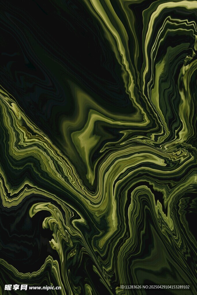 流动绿纹抽象艺术背景