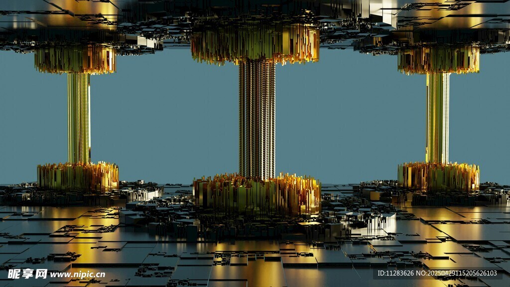水面倒影中的建筑景观