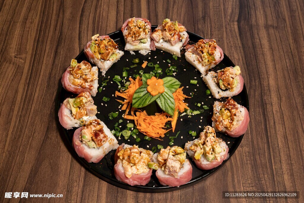精美寿司拼盘美食展示