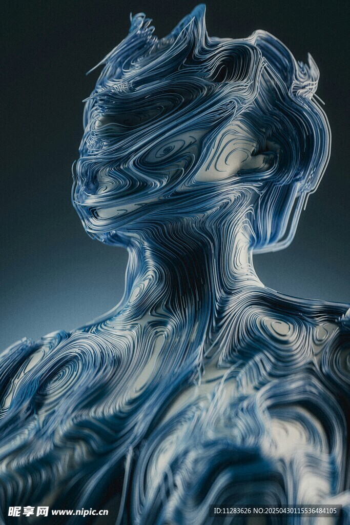 液态金属质感的科幻人物形象