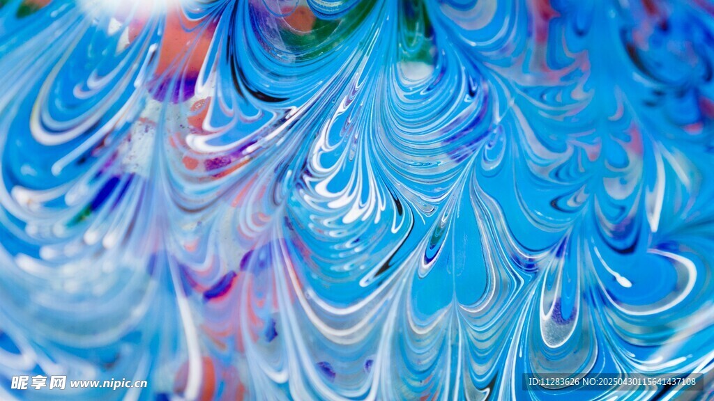 梦幻蓝色流体艺术纹理