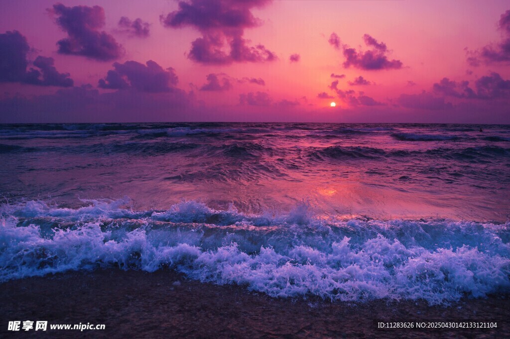 海边浪漫日落美景