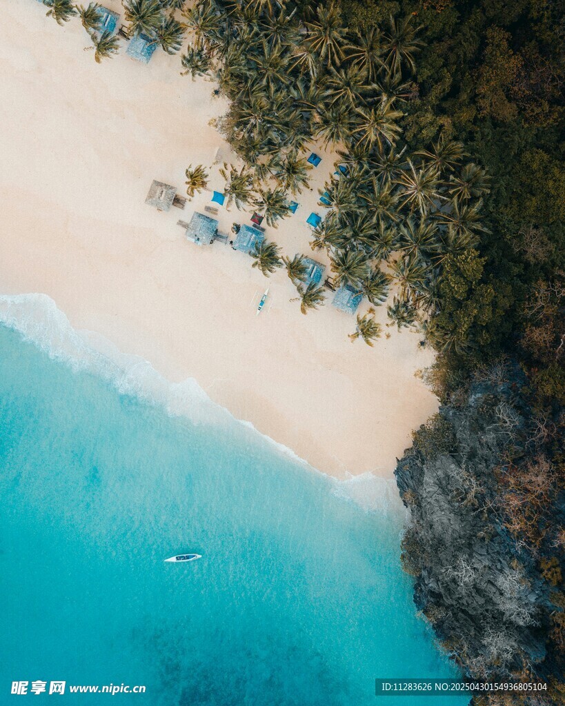 美丽海滨风光俯瞰图