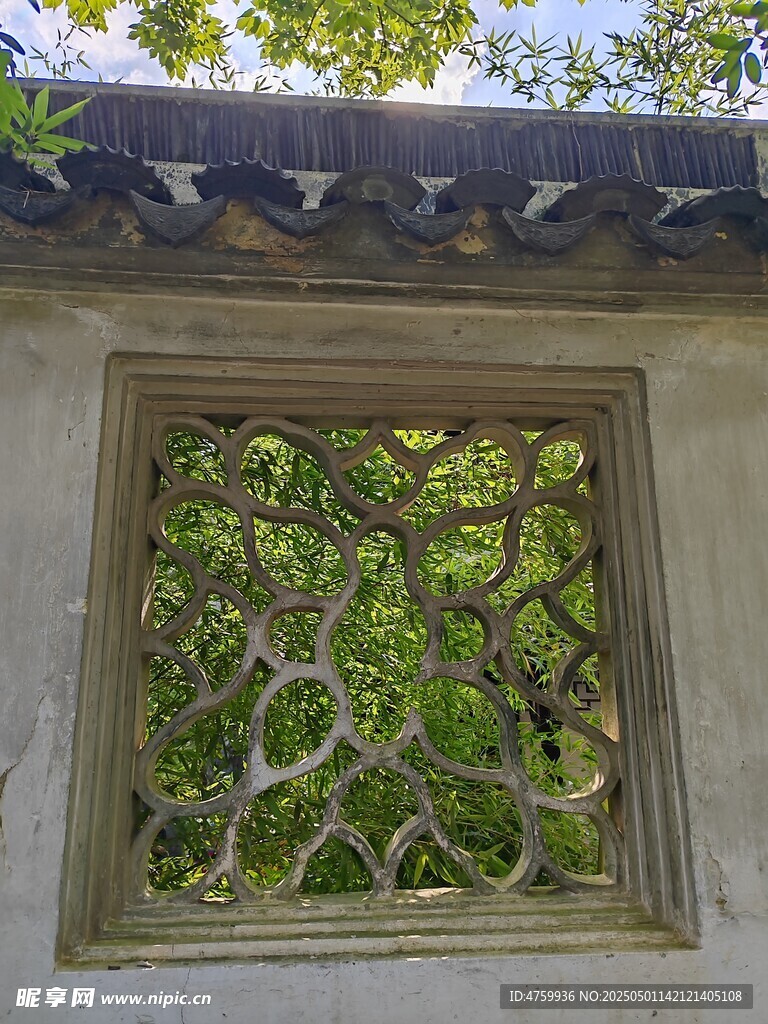 中式古典镂空窗棂景致