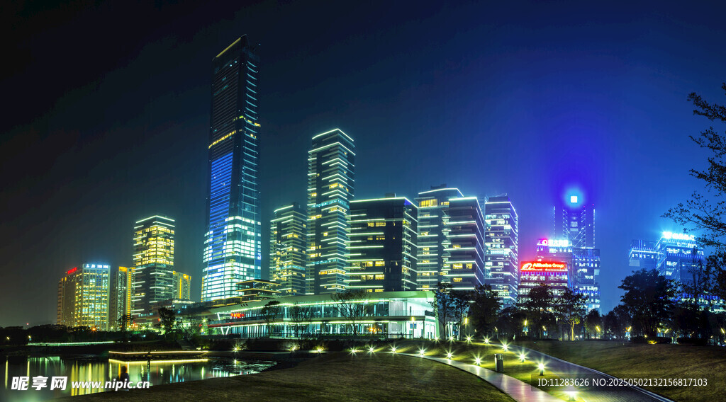 城市璀璨夜景灯光秀