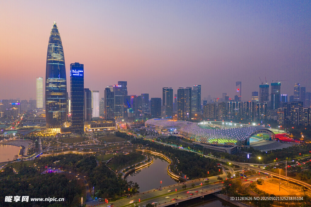 深圳城市夜景璀璨风光