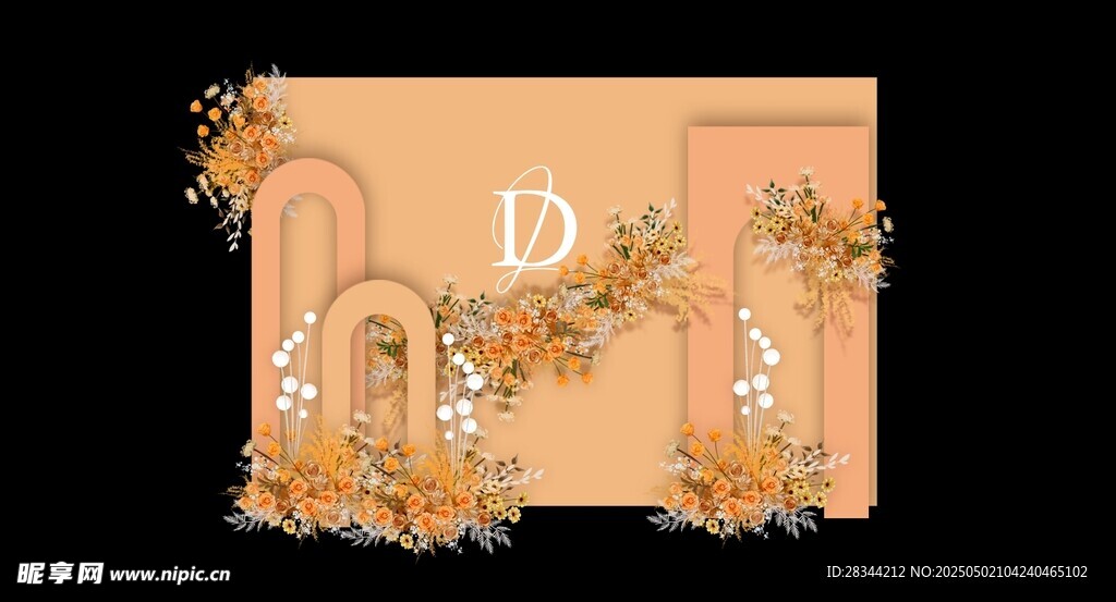 婚礼效果图 香槟色婚礼