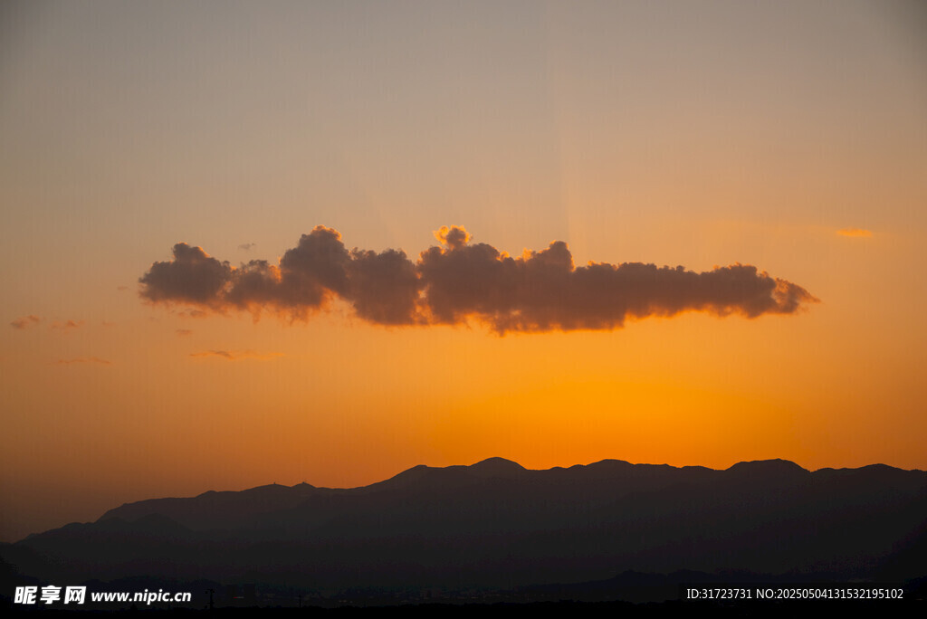 日落时分的天际与云朵