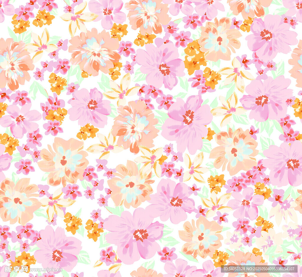 粉色花卉图案背景纹理