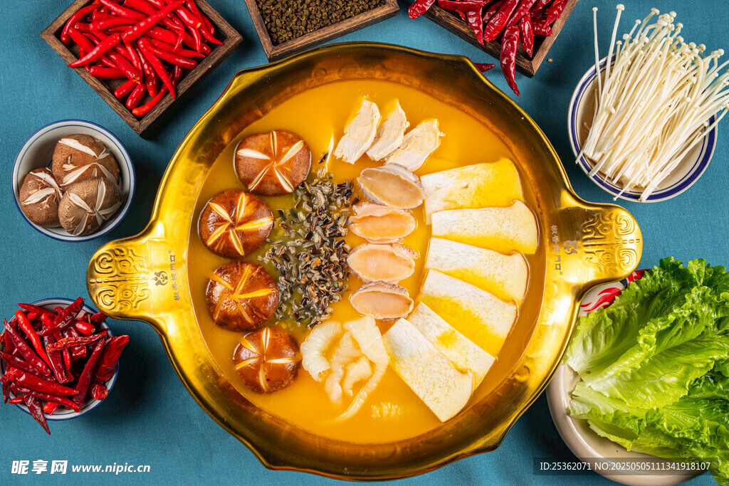 美味火锅食材丰富诱人